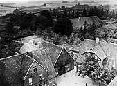 Foto aus dem Kirchturm mit der Aussicht über die Nordstraße bis zum damaligen St.-Vitus-Krankenhaus. 