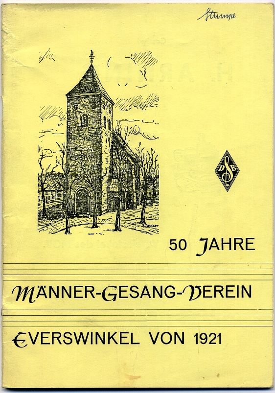 Die Festschrift: 50 Jahre Männer-Gesang-Verein Everswinkel von 1921