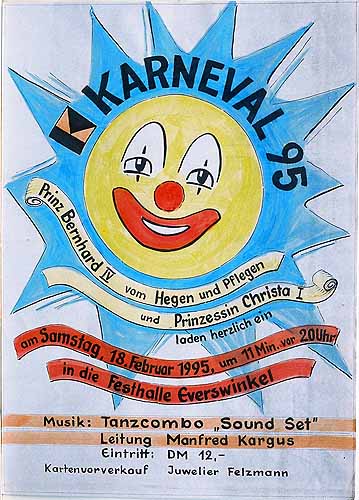 Plakat zum Kolping–Karnevalsfest 1995
