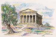 Der  Concordia-Tempel in Agrigent